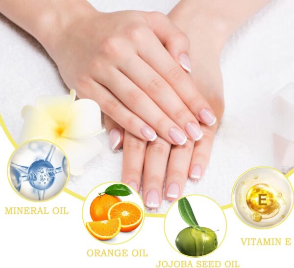 Nail Cuticle Oil 15ml with Organic Vitamin E & B, Cuticle Oil for Nails, Jojoba Nail Cuticle Oil,Nail Oil Soothe Moisturize with Dropper Design for Dry Rough Nail Care Repair (Orange)