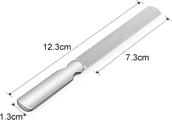 Jaimela Stainless Steel Nail File, Nail File Manicure Tools with Anti-skid Handle and Leather Case, Stainless Steel Nail Care Manicure Tool Accessories for Men Woman