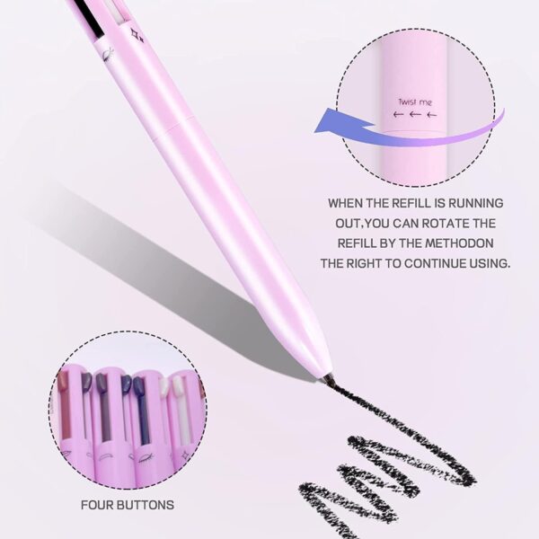 Beauty Searcher 4-in-1 Makeup Pen, Eye Liner, Brow Liner, Lip Liner, & Highlighter Pen, Waterproof All in One Makeup Pen Eye Long-Lasting 4 Color Multi-function Makeup Beauty Pencil