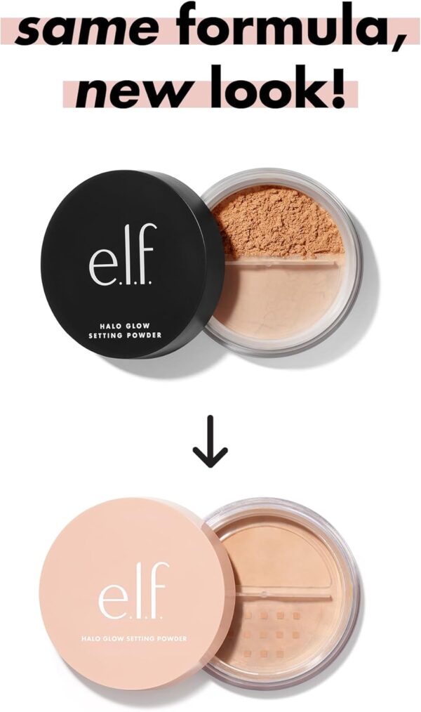 e.l.f., Halo Glow Setting Powder, Silky, Weightless, Blurring, Smooths, Minimizes Pores and Fine Lines, Creates Soft Focus Effect, Light, Semi-Matte Finish, 0.24 Oz