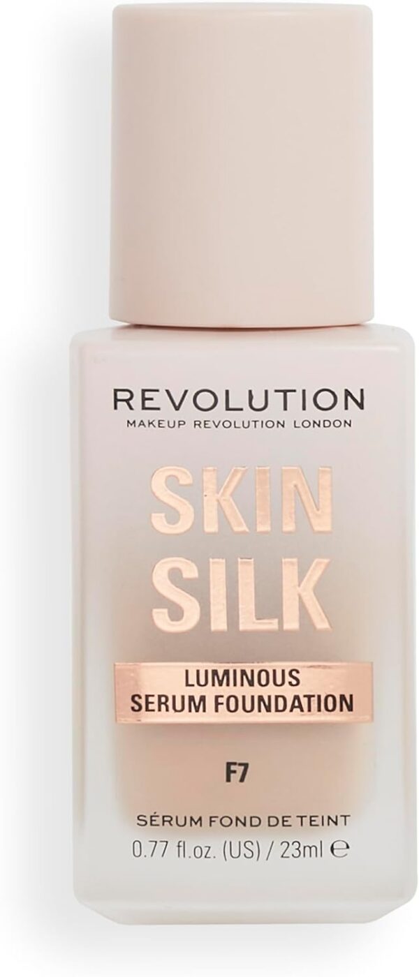 Makeup Revolution, Skin Silk Serum Foundation, Light to Medium Coverage, Contains Hyaluronic Acid, F7, 23ml
