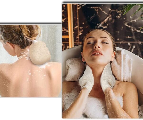 CHAOYUELYF 2 Pack Exfoliating Glove Bath Shower Glove Dead Skin Bath Scrub Mitten for Body Spa Massage Deep Exfoliating Mitt Bath Glove