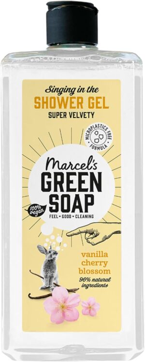 Marcel's Green Soap - Shower Gel Vanilla & Cherry Blossom - Paraben Free - Microplastic-free formula - Recycled plastic bottle - 98% biodegradable - Vegan - 300 ml