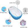Locisne Baby Soft Foldable Travel Air Shower Bathtub, Children Inflatable Anti-Slippery Swimming Pool Basin Seat Baths Big Size(for 0-3 Years) + Air Pump