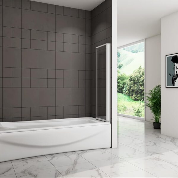 800x1400mm Pivot Shower Bath Screen 2 Fold Folding Bath Shower Screen