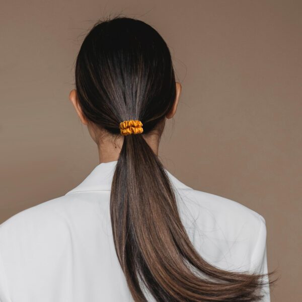 61zxfkf4wLL._SL1500_.jpg 6 Pcs Set 100% Pure Mulberry Silk Hair Scrunchies Silk Hair Ties with 6 Chic Colors Everyday Skinny Scrunchies Silk Ponytail Holders Hair Care No Damage (Vintage)