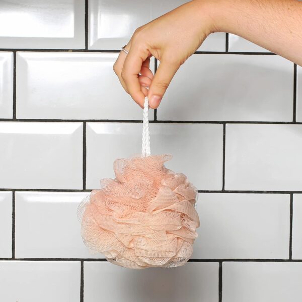 Elysium Spa Pack of 4 Mesh Exfoliating Bath And Shower Body Puff Sponges