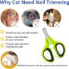 OneCut Pet Nail Clippers, Update Version Cat & Kitten Claw Nail Clippers for Trimming, Professional Pet Nail Clippers for a Cat, Puppy, Kitten & Small Dog (Green)