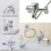71YKYFRbL._AC_SL1500_.jpg Shower Mixer Taps for Bathroom Bath Luxury Bathroom Chrome Solid Brass Sink Bath Filler Tap Shower Mixer Taps with Hand Held Shower Handset and Hose Attachment