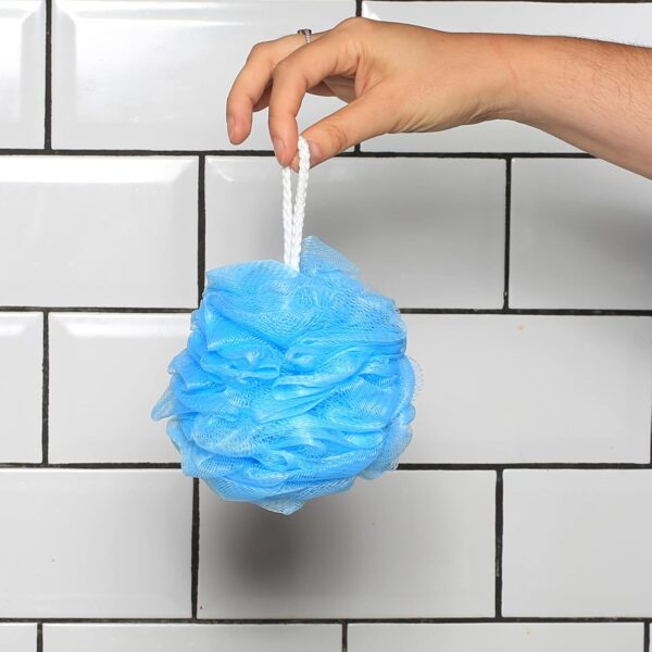 Elysium Spa Pack of 4 Mesh Exfoliating Bath And Shower Body Puff Sponges