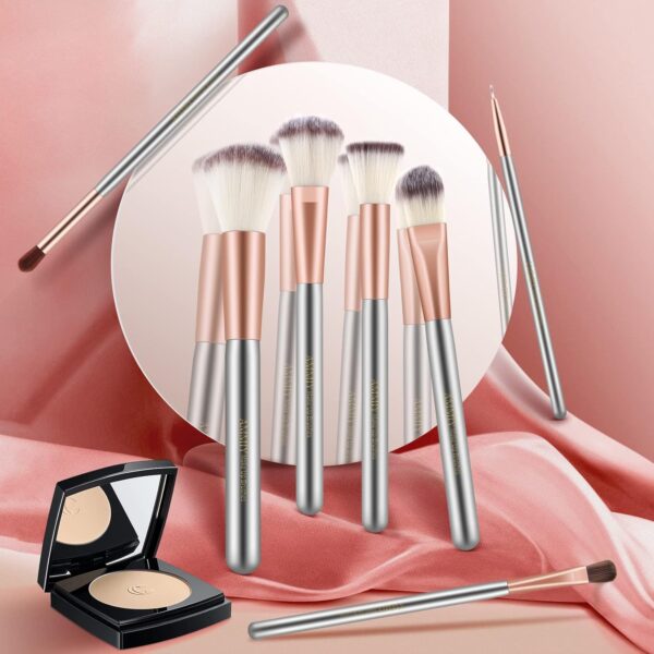 Ammiy Makeup Brushes Sets Professional 18 Pcs Make up Brushes Premium Synthetic Foundation Brushes Blending Face Powder Blush Eyeshadow Eyeliner Make Up Brush Kit with PU Leather Bag