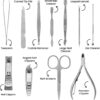 LaRoc 12pc Manicure & Pedicure Set - Nail Clippers, Cuticle Remover - Luxurious Face, Foot, Hand Nail Care Kit - Pedicure Sets for Feet, Mens Grooming Kits & Manicure Set for Women