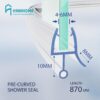 HNNHOME Pre Curve Rubber Plastic Bath Shower Screen Seal Strip for 4-6mm Glass Door Curved 5-10mm Gap (Curved)
