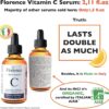 Big 2.11oz. Organic Vitamin C Serum for Face with Hyaluronic Acid & Niacinamide. Anti-Dark Spots, Wrinkle, Aging Brightening Facial and Eye Contour Vitamin C Serum. Brightening Women and Men Skin Care