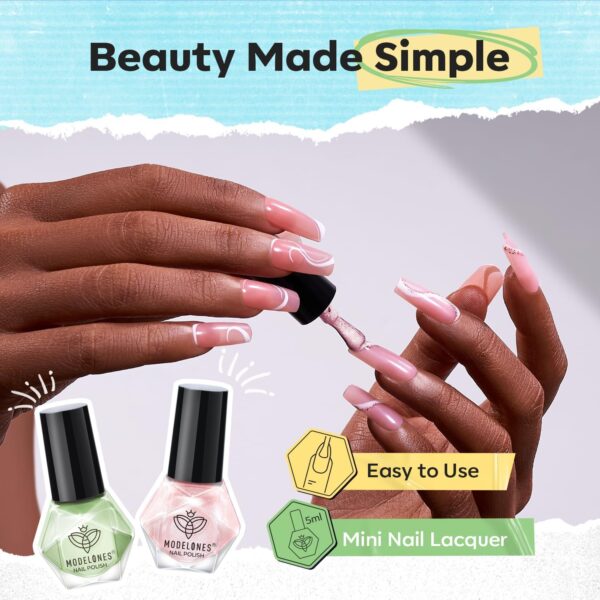 Modelones Nail Polish Set 6 Colors Spring Pastel Nail Polish Quick Dry Nail Varnish Nude Pink Purple Jelly Nail Polish Manicure DIY Nail Art Salon Home For Women