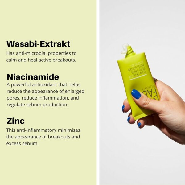 Nip + Fab Teen Skin Fix Zero Shine Face Moisturizer with Niacinamide and Antioxidant Wasabi Extract, Shine Free Mattifying Facial Cream for Oil Control Prevent Breakouts Even Skin Tone, 40 ml