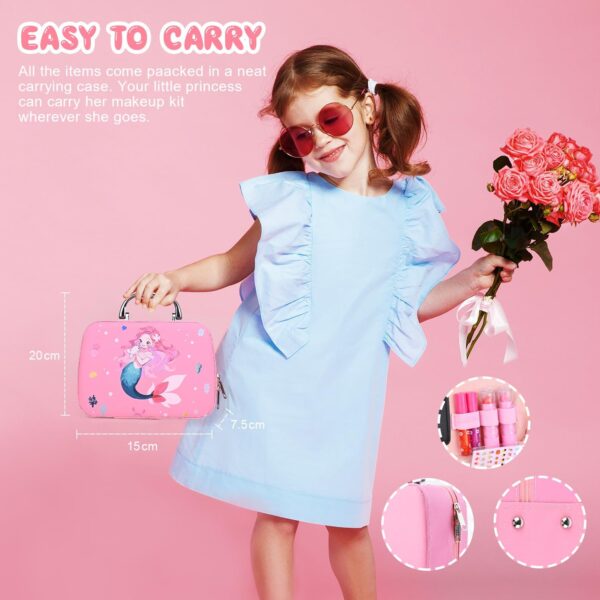 Kids Makeup Sets for Girls, Children Real Washable Make up Starter Kit, Princess Pretend Play Makeup Girls Toys with Cosmetic Bag, Christmas Birthday Present for 3 4 5 6 7 8 9 10 Years Old Girls
