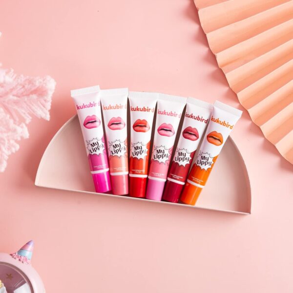 Kukubird 6pcs Lip Tattoo Peel & Reveal Waterproof Lipgloss Lip Tint Womens Girl Makeup Beauty Set- Lip Tattoo