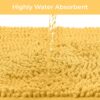 LuxUrux Bath Mat-Extra-Soft Plush Bath Shower Bathroom Rug, 1'' Chenille Microfiber Material, Super Absorbent Shaggy Bath Rug (Yellow, 50 x 80 cm)
