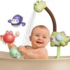 TUMAMA KIDS Baby Bath Toys Dinosaur Sprinklers, Electric Adjustable Shower Head Water Spray Bathtub Toy, 3 pack Wind Up Water Toy Pool Swim Tub Kids Toddler Shower Gifts 1 2 3 4 5 Year Olds (AS-3020)