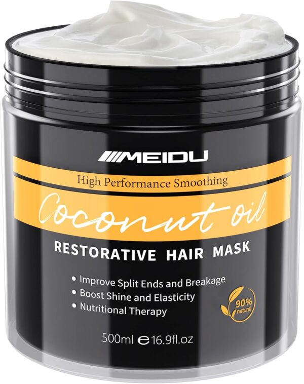 Hair Mask for Dry Damaged Hair, Keratin Hair, Deep Conditioning Hydrating for Coloured Hair, Coconut Oil Hair mask for Women with Curly Hair 500ML