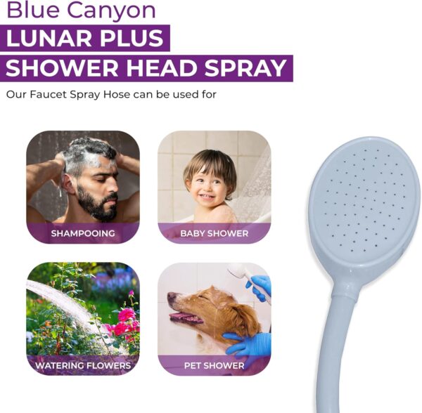 71-TbUNXQ8L._AC_SL1500_.jpg Blue Canyon Solo II Bath Mixer Shower Spray| Bathroom Accessory| Premium Shower Attachment for Bath taps| Push-on-Fitting| Suitable for Round & Oval Taps| Shower Head for Bathroom| 166 cm | (White)