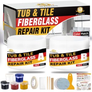 Bath Repair Kit White, Bathtub and Sink Repair Kit, Enamel Tub Tile and Shower Tray Repair Kit, Bathtub and Sink Repair Kit, Bathtub Crack Refinishing Kit to Repair Chips (White-Color Paste*5, 1)