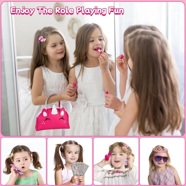 Kids Makeup Sets for Girls, Own1one Pretend Makeup Sets for Girls, Childrens Fake Make up Set, Pretend Play Makeup Gifts for Little Girls Age 3 4 5 6 7 8 9 Year Old (30 Pack)