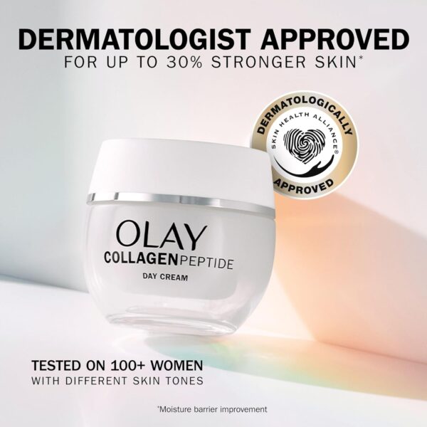 Olay Collagen Peptide Face Moisturiser Day Cream SPF 30, Skincare with Niacinamide 99% Purity and Antioxidant Vitamin E Advanced Anti Aging Skin Care: Strengthens, Restores, Hydrates, 50ml