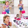 Pretend Play Makeup Kit for Girls, Kids Pretend Makeup Set with Cosmetic Bag for Birthday, Christmas