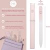 Malva Belle Best Crystal Glass Nail File – Long Lasting Double Sided Tempered Glass File – Professional Salon Manicure/Pedicure Filing Tool for Natural Nails - Pink (2 mm)