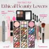 Glamza 84 Piece "Hot to Handle" Vegan Vanity Case - Full Aluminium Frame - Pink Lining - Premium Makeup Set with Eyeshadows, Brushes, Lip Gloss & More