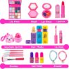 Kids Makeup Set for Girls, Washable Cosmetics Kit with Unicorn Makeup Bag, Hair Chalks, Makeup Palette, Birthday for Little Girl Princess
