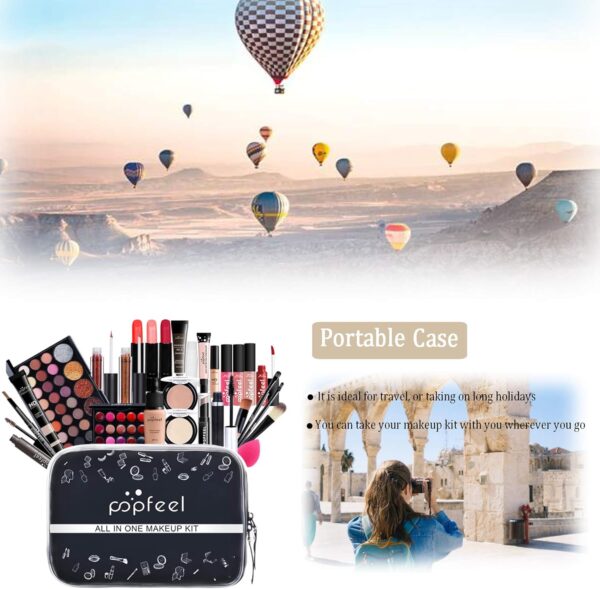 7102arv2OgL._AC_SL1500_.jpg RoseFlower 28Pcs Professional Makeup Set, Essential Make up Starter Set Make-up Sets With Cosmetic bag Eyeshadow Palette Lip Gloss Concealer blush Foundation Brush