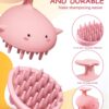 Scalp Massager Hair Growth Shampoo Brush, Silicone Scalp Scrubber Shower Scalp Brush for Hair, Head Massager Scalp Exfoliator for Dandruff Removal, Wet Dry Scalp Massage Tool for Hair Care, Pink