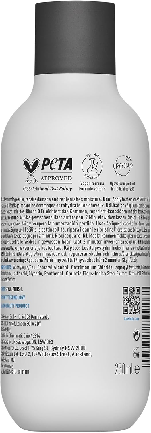 KMS MoistRepair Conditioner for Dry, Damaged Hair, 250ml, Detangling and Repair, with Upcycled Prickly Pear, Vegan Formula