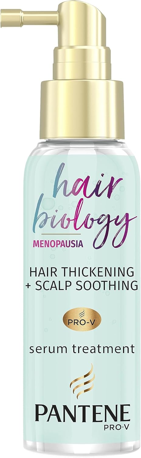 Pantene Menopause Hair Serum, Leave-In Thickening Hair Spray & Scalp Treatment, Anti Hair Loss, Densifies Thinning Hair, Vitamin B3 & White Tea, Hair Thickening Products For Women, Hair Biology, 100ml