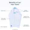 Microfiber Hair Towel Wrap for Women - Anti Frizz, Fast Drying, Super Absorbent - Plopping Wrap Turban for Wet Hair - Hair Care Product