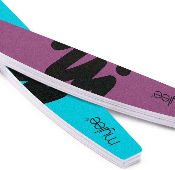 Mylee Dual Grit Foam Nail Files 100/180 Grit - Pack of 2 - Professional Salon-Quality Manicure at Home, File & Contour, Suitable for Acrylic, Natural Nails and Gel Polish Removal, Prep, Shape & Repair