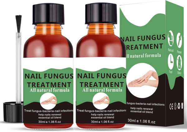 Nail Fungus Treatment For Toenail - Extra Strong Fungal Nail Treatment - Anti fungus Nail Repair and Strengthen, Fix & Renew Damaged, Broken Nails （2PC）