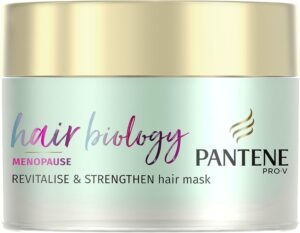 Pantene Hair Biology Menopause Revitalise & Strengthen Hair Mask For Hair Growth, Dry Hair Treatments For Dry And Thinning Hair, Hair Loss Treatment For Women With Vitamin B7 160ml