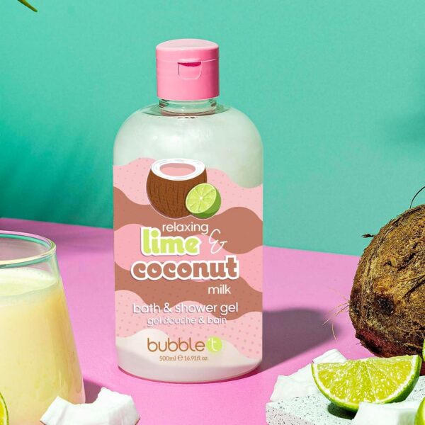 710o82MCnL._AC_SL1300_.jpg Bubble T Cosmetics Coconut & Lime Smoothie Bath & Shower Gel, Packed with Fruity Extracts to Nourish & Hydrate Skin, 500ml