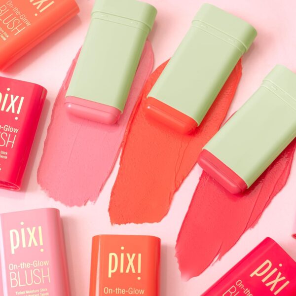 Pixi On-the-Glow Blush - Fleur, Hydrating Tinted Moisture Blush Stick with Ginseng, Aloe Vera & Fruit Extracts, For Cheeks & Lips, 19g / 0.6oz, Paraben-Free