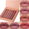 6 Pcs Matte Liquid Lipstick Set Nude Lip Gloss Non-Stick Cup Not Fade Waterproof Long Lasting Lip Sticks Gift For Make Up Women (Set B)