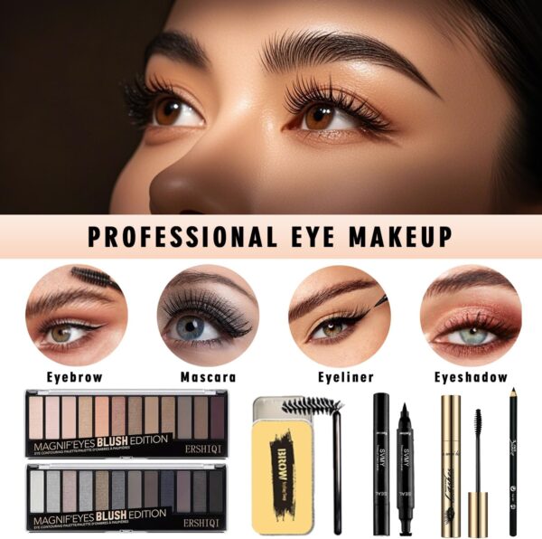 JWEX All in One Makeup Set with Storage Bag Portable Travel Makeup Kit for Teenager & Beginner, Includes Eyeshadow, Eyeliner, Mascara, etc