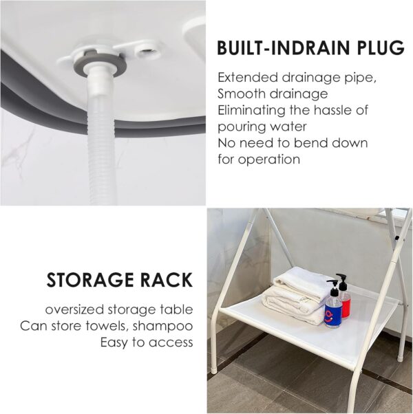 beberoad Pet Dog Booster Bath Elevated Dog Bathing Tub Washing Station for Grooming, Collapsible Foldable Portable Shower Bathtub for Small Dogs Cats Pet, Indoor and Outdoor