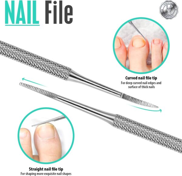 FANDAMEI 4 PCS Nail Care Kit, Nail Cuticle Nippers, Ingrown Toenail Tools Kit, Toenail File and Lifters Stainless Steel, Nail Lifter, Nail Cuticle Pushers, Professional Manicure and Pedicure Set