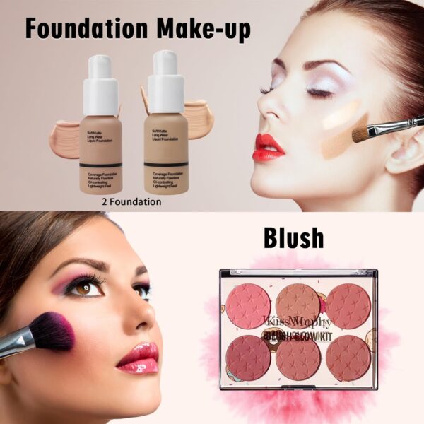 JWEX All in One Makeup Set with Storage Bag Portable Travel Makeup Kit for Teenager & Beginner, Includes Eyeshadow, Eyeliner, Mascara, etc