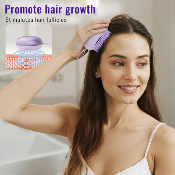 Scalp Massager Hair Growth Comb - Hair Care Brush for Dandruff Removal - Built-in Anion Device -Rechargeable - Electric Hair Follicle Stimulation Tool - Gifts for Men and Women to Relax Head Stress