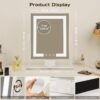 LuxeVue Vanity Mirror with Lights, 25 x 30cm LED Makeup Mirror, Lighted Makeup mirror with Dimmable 3 Modes, Smart Touch Control,360°Rotation,Gifts for Girls/Women (White)